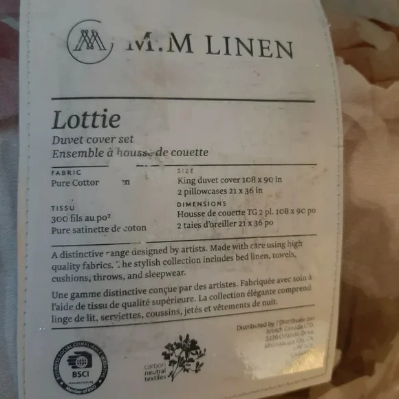 M.M. LINEN Lottie Floral King Duvet Cover set Cotton sateen 3 piece